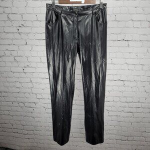 VTG Product Black Leather Mid Rise Straight Leg Pants USA Large L (38x30.5)